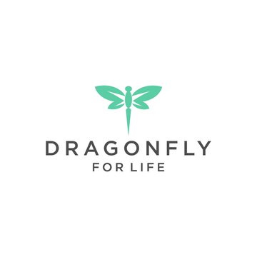 insect dragon fly logo design vector image template