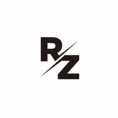 Logo Monogram Slash concept with Modern designs template letter RZ