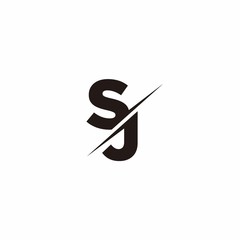 Logo Monogram Slash concept with Modern designs template letter SJ