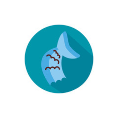 fish tail sea animal block style icon