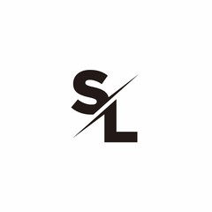 Logo Monogram Slash concept with Modern designs template letter SL