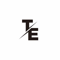 Logo Monogram Slash concept with Modern designs template letter TE
