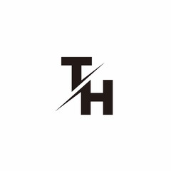 Logo Monogram Slash concept with Modern designs template letter TH