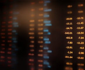 Fototapeta premium Selective focus of stock. Share crisis with circuit breaker.