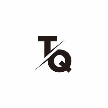 Logo Monogram Slash concept with Modern designs template letter TQ