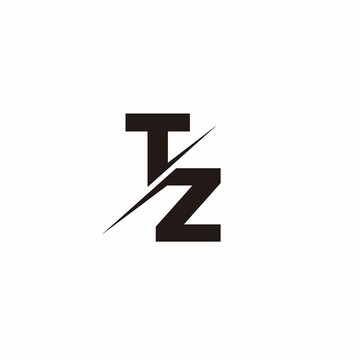 Logo Monogram Slash concept with Modern designs template letter TZ