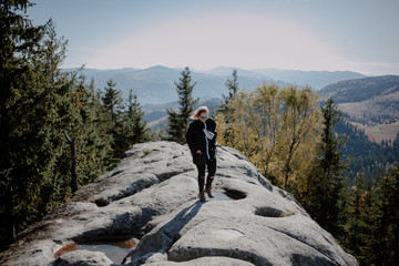 hiker on top of mountain