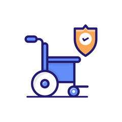 Disability Insurance icon Flat Vector Illustration.