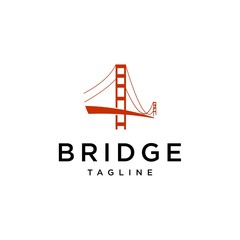 simple bridge construction logo design vector