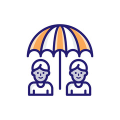 Group Insurance icon Flat Vector Illustration.