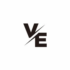 Logo Monogram Slash concept with Modern designs template letter VE