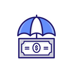 Obraz premium Financial Reinsurance Insurance icon Flat Vector Illustration.