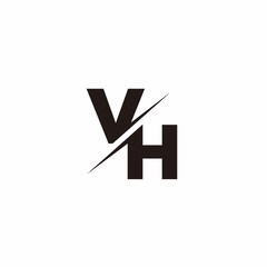 Logo Monogram Slash concept with Modern designs template letter VH