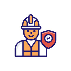Builder Risk Insurance icon Flat Vector Illustration.