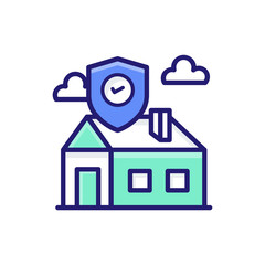 Property Insurance icon Flat Vector Illustration.