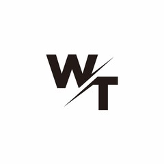 Logo Monogram Slash concept with Modern designs template letter WT