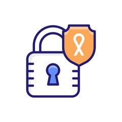 Padlock Insurance icon Flat Vector Illustration.