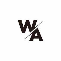 Logo Monogram Slash concept with Modern designs template letter WA