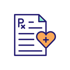 prescription Drug Coverage Insurance icon Flat Vector Illustration.