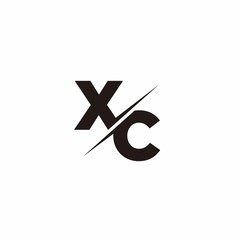 Logo Monogram Slash concept with Modern designs template letter XC