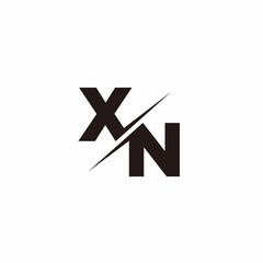 Logo Monogram Slash concept with Modern designs template letter XN