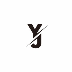 Logo Monogram Slash concept with Modern designs template letter YJ
