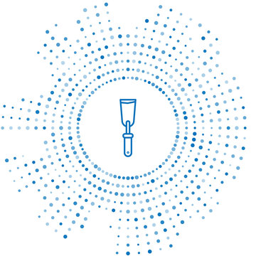 recommend clip art: Blue line Putty knife icon isolated on white background. Spatula repair tool. Spackling or paint instruments. Abstract circle random dots. Vector Illustration