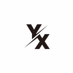 Logo Monogram Slash concept with Modern designs template letter YX