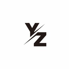 Logo Monogram Slash concept with Modern designs template letter YZ
