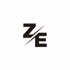 Logo Monogram Slash concept with Modern designs template letter ZE