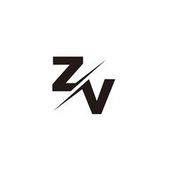 Fototapeta premium ZV Logo Letter Monogram Slash with Modern logo designs template