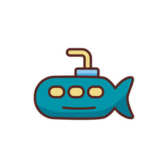submarine vehicle line color style icon