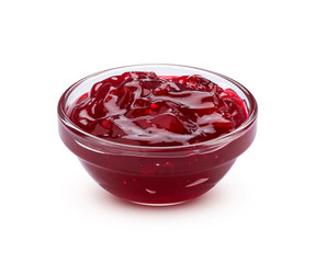 Berry jam isolated on white background with clipping path