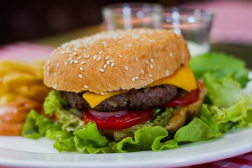 Burger close view