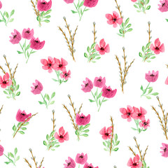 seamless pattern for easter decoration. Watercolor pattern of Easter elements for printing and decoration.