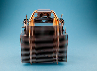 Computer cooler isolated on background. A large new cooling cooler for a personal computer....
