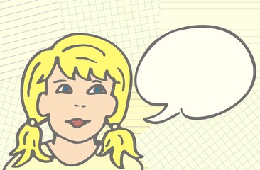 woman and bubble on background, vector illustration