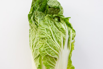 Close up of Chinese cabbage on white background.