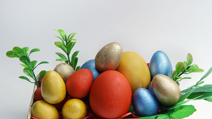 mountain of bright Easter eggs for Easter