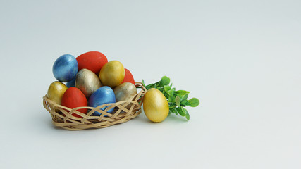 easter eggs in basket