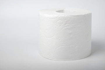 toilet paper close up isolated on white background