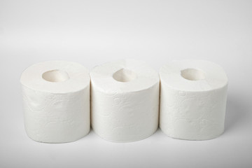 toilet paper close up isolated on white background