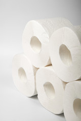 toilet paper close up isolated on white background