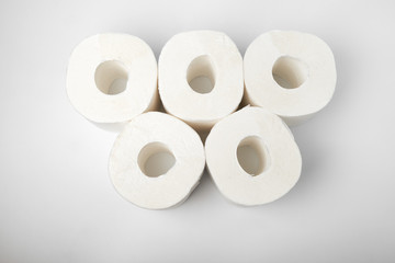 toilet paper close up isolated on white background