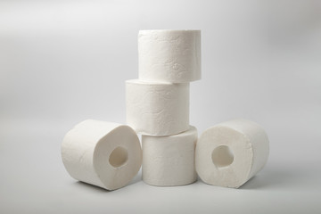 toilet paper close up isolated on white background