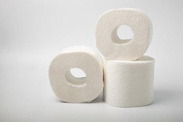 toilet paper close up isolated on white background