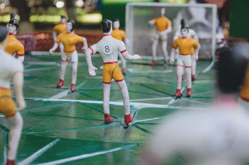 Fototapeta premium Playing table football on the street