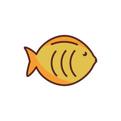 sea animal line color style icon