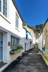Fototapeta na wymiar Polperro village street in Cornwall south west england