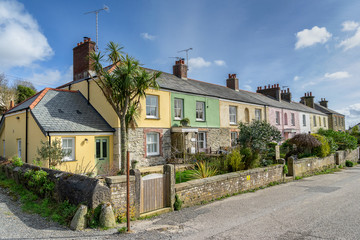 Fototapeta na wymiar Charlestown rental properties in Cornwall south west england